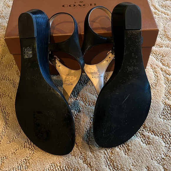 Coach Vitalia semi matte Black wedge sandal. Size 8.5 - Picture 5 of 5